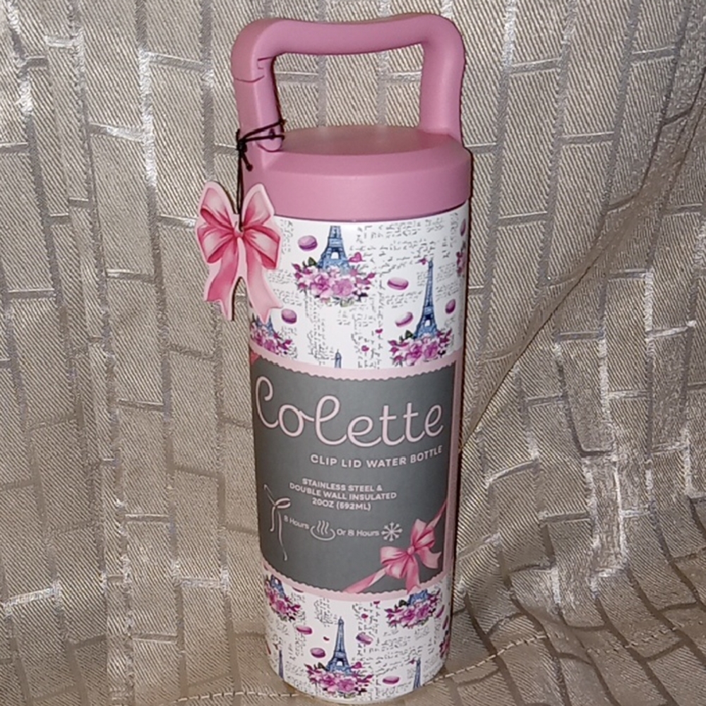 Pink Clip Lid Water Bottle